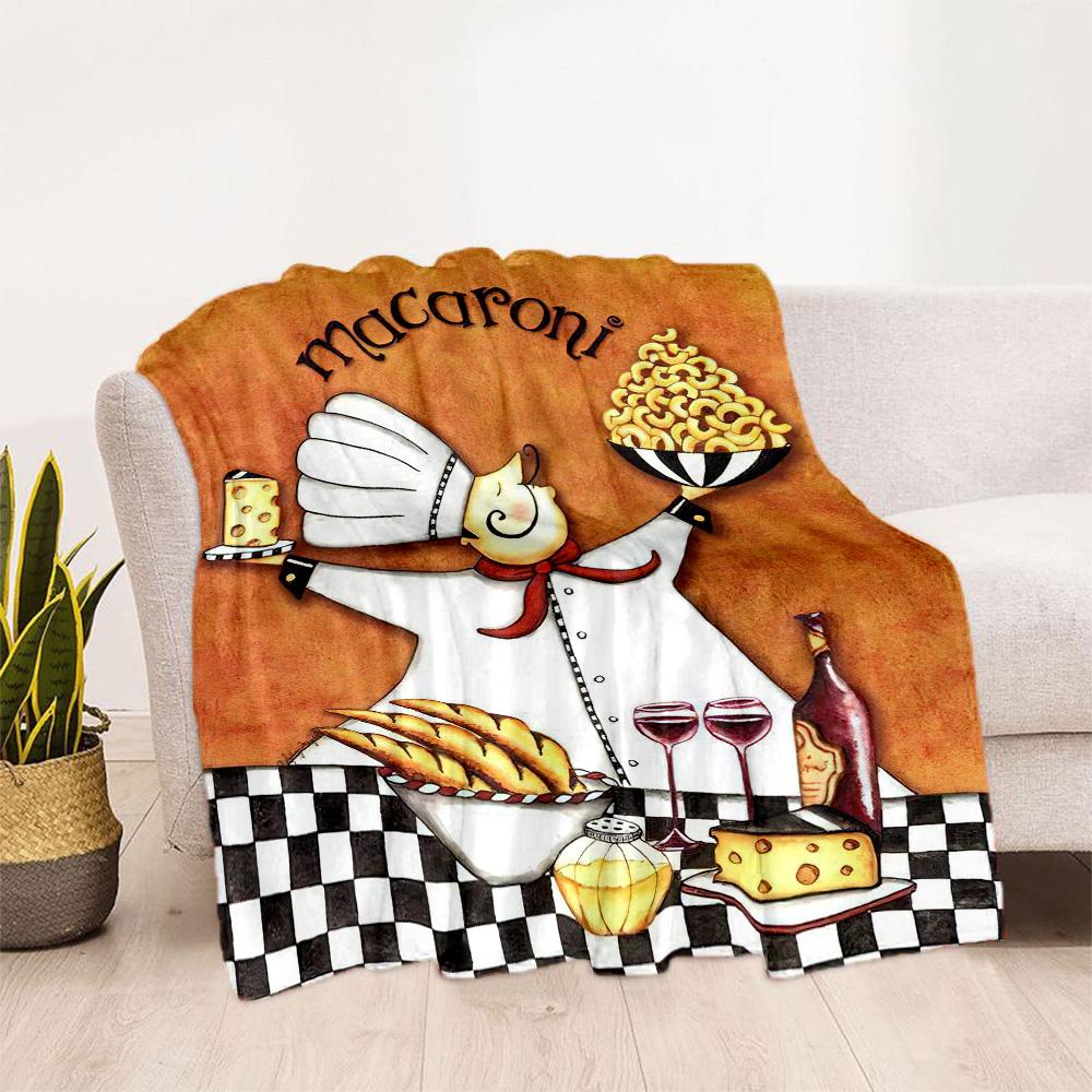 Chef Wine Blanket Ultra-Soft Suitable for Seaside Couch Chair Four Seasons Multipurpose Warmthful Decor Perfect Gift for Relatives and Friends