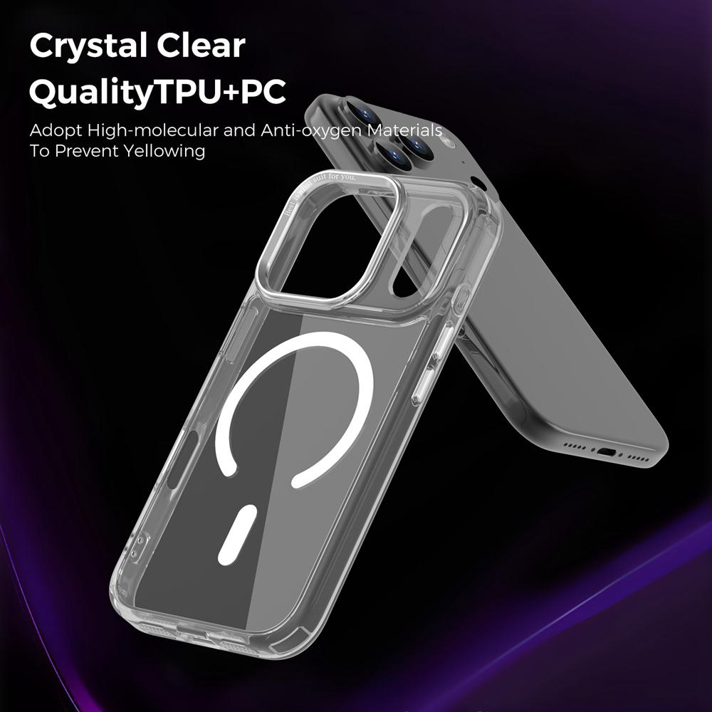 KEYSION Αντικραδαισμική Διαφανής Θήκη για MagSafe για iPhone 17 Pro Max Μαλακή TPU+PC Μαγνητική Ασύρματη Φόρτιση Τηλεφώνου Διάφανη Θήκη