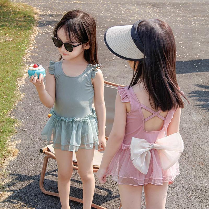 

Girls One-Piece Swimsuit with Tulle Skirt and Bow - 2024 New Collection L