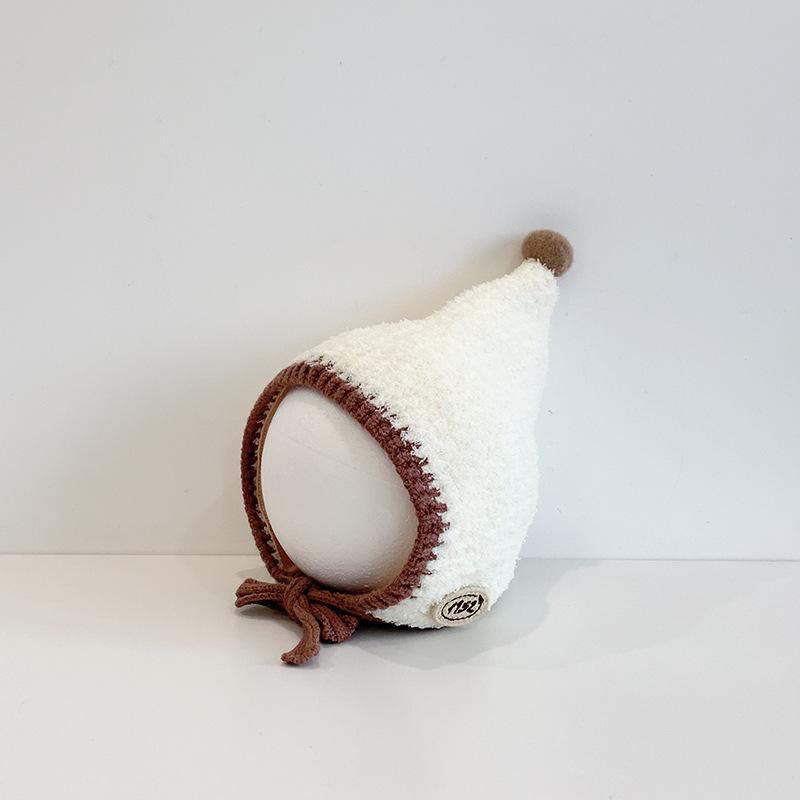 Infant Hats Autumn and Winter Warm Ear Protection Knitted Hats Boys and Girls Cute Bag Head Windproof Wool Hat Tide
