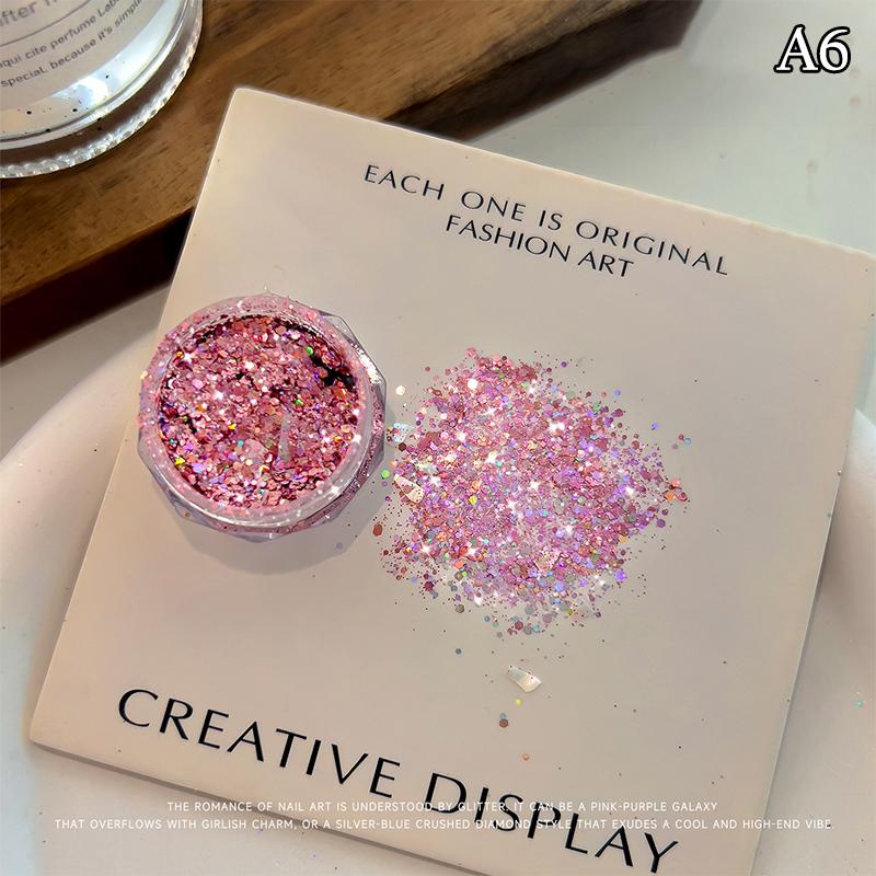 1 Pudełko Holograficzne Czyste Błyszczące Płatki Brokatu Błyszczące Grube Opalizujące Złote Srebrne Metaliczne Syrenie Puder do Zdobienia Paznokci Cekiny