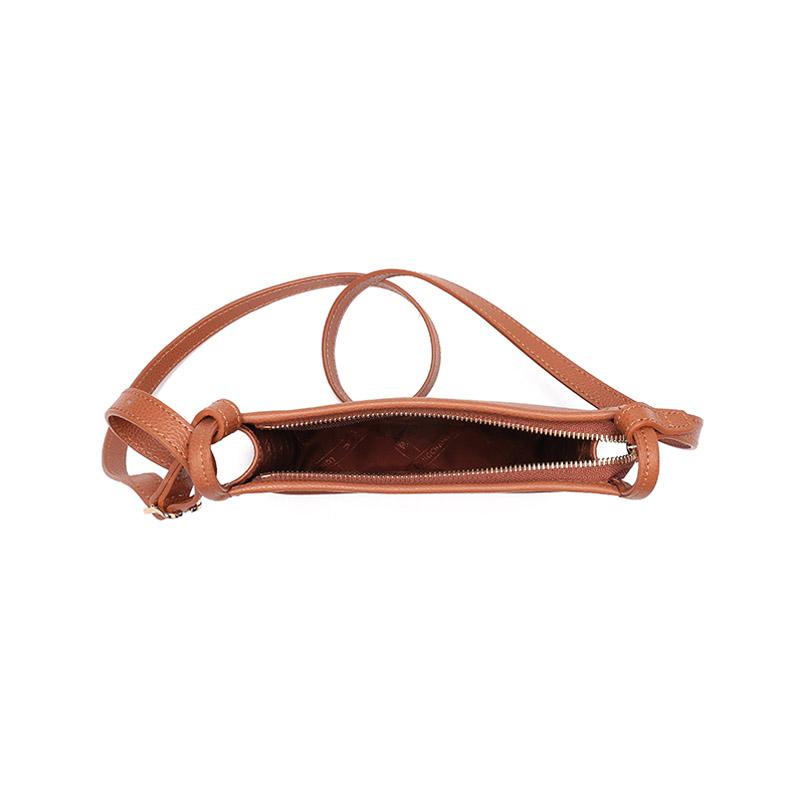 Longchamp Le Foulonné 20 Leather Solid Color Zipper Shoulder Crossbody Bag Small Women Bags Light-Red-Brown 10138021121