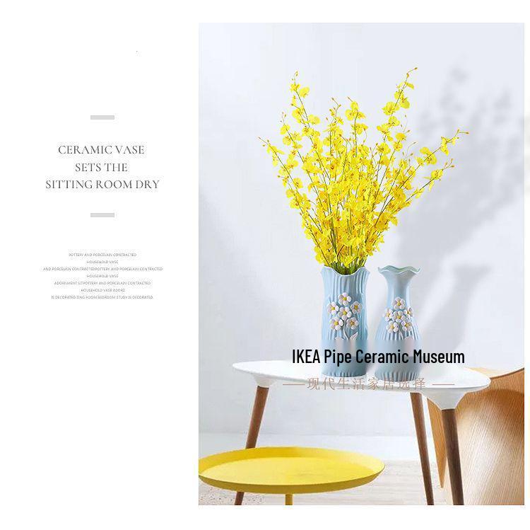 European Modern Ceramic Vase for Flower Arrangements - Ideal Home Decor for Living Room, Dining Table, or Coffee Table - Perfect Housewarming Gift