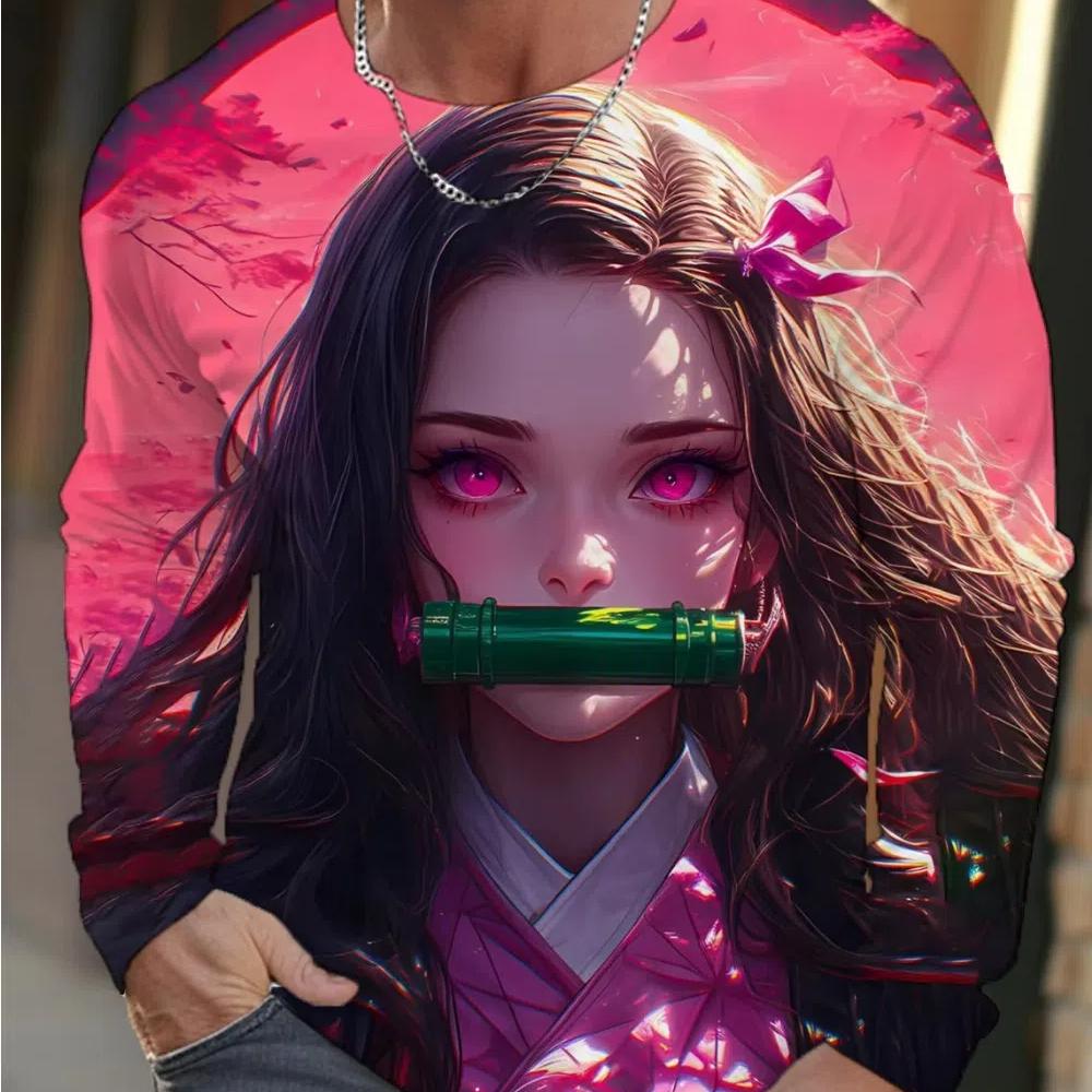 Men's Long-sleeved T-shirt 3D Printing Animation HD Pattern Printing Men's Long-sleeved T-shirt Autumn Tops Casual T-shirt