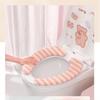Gestreifter Klebe-Toilettensitzkissen - Verdicktes Herbst/Winter-Abdeckpolster