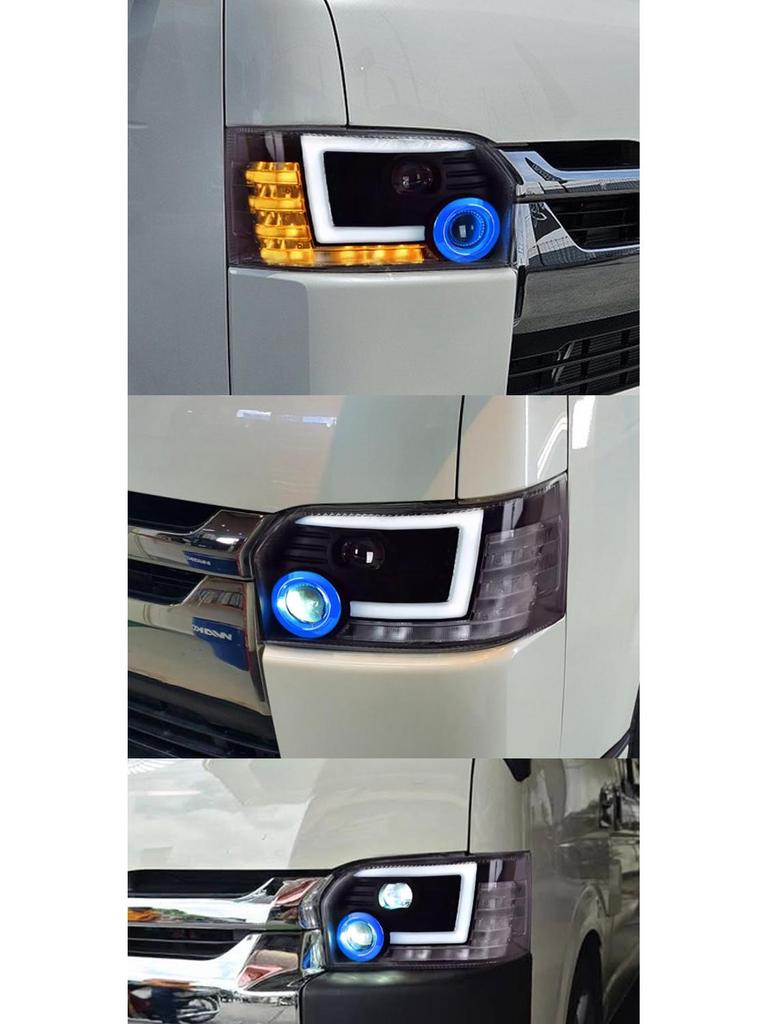 LED Projector Headlights with Flowing Turn Signals for 2005-2018 Toyota Hiace