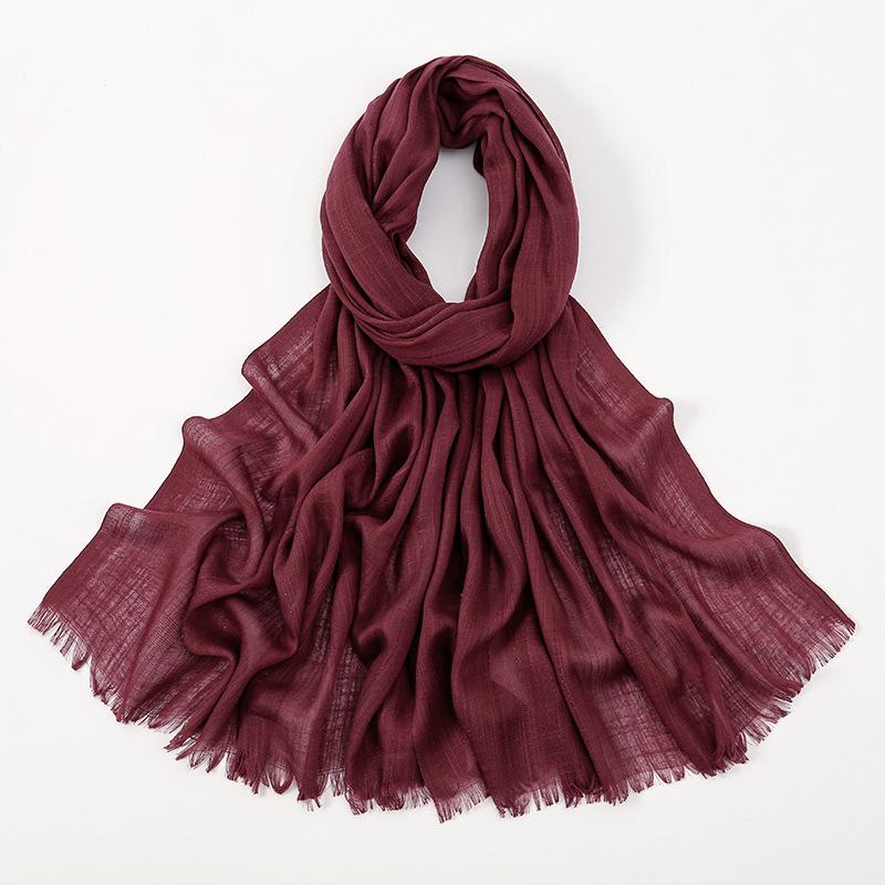 Plain Gold Lurex Glitter Bamboo Fringe Scarf Breathable Soft Thin Shawl Casual Sunscreen Travel Scarves Women Muslim Hijab Sjaal