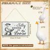 Artistic Garden Security Sign Porch Gooses Outfits Sign Decorations Suitable for Fences, Gardens, Lawns