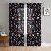 Tulle Curtains for Living Room Dog Paw Black Gray Bedroom Study Window Sheer Curtains Kitchen Balcony Interior Voile Curtains