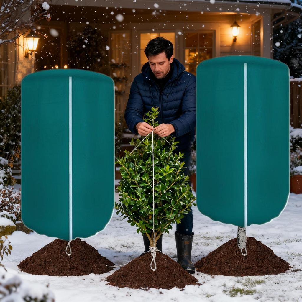 Plant Covers Freeze Protection Cold Weather Wrap Bag Outdoor Plant Blankets With Drawstring Zipper For Garden Patio Vegetable