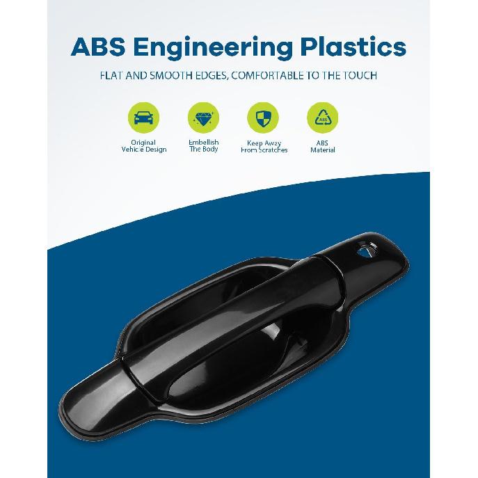 LUJUNTEC Black Exterior Door Handle - Driver Side | Compatible with 2004-2012 for Chevy Colorado & for GMC Canyon | Replaces OE #25875521