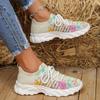 Fashion Women's 2024 New Fashion Mesh Plant Print Breathable Slip-on Casual Sneakers