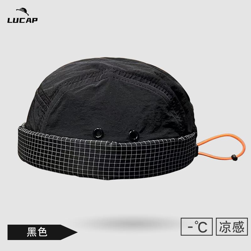 

Retro color matching quick-drying melon fur hat men s and women s autumn and winter outdoor fashion single item hip-hop street tide brand landlord hat Adjustable чорний