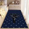 Rock Music Area Rug, Nirvana In Utero Angel Statue Blue Star Pattern Print, Man Cave Decor, Non-Slip Mat