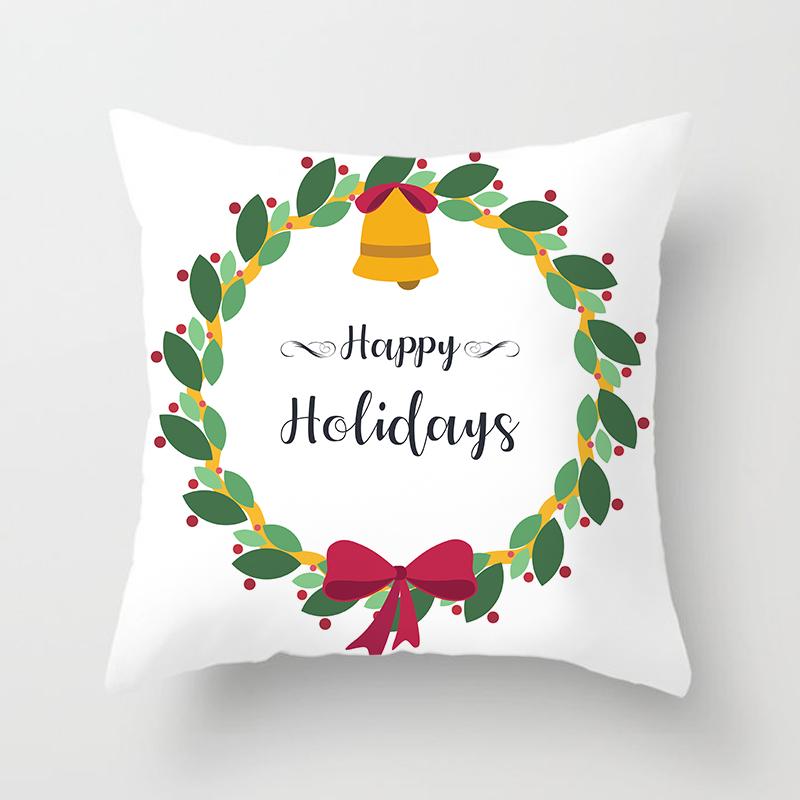 Merry Christmas Printed White Putetrekk Christmas Style Putetrekk Hjem Sofa Dekor Putetrekk