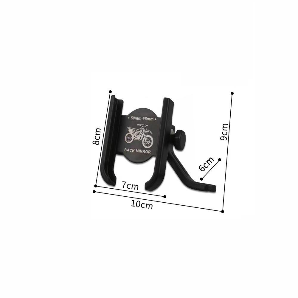 Universal Aluminum Motorcycle & Electric Vehicle Phone Holder - Shockproof, Fits Left/Right Mirrors