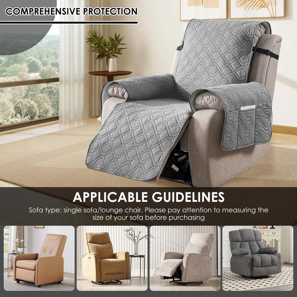 Waterproof Recliner Cover Enduring Sofa Protector Overlay Simple Armchair Slipcover Pet Kids Accent Couch Cushion for Home