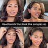 Women Square Glasses Sunglasses-Style Headband Invisible Fixed Hair Clips Wave Curly Hair Ties Temples Headband Accessories