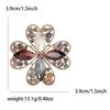 Stylish Rhinestone Hollow Four Leaf Clover Brooches for Women Plant Pin Event Party Backpack Decoration Clothes Accessories