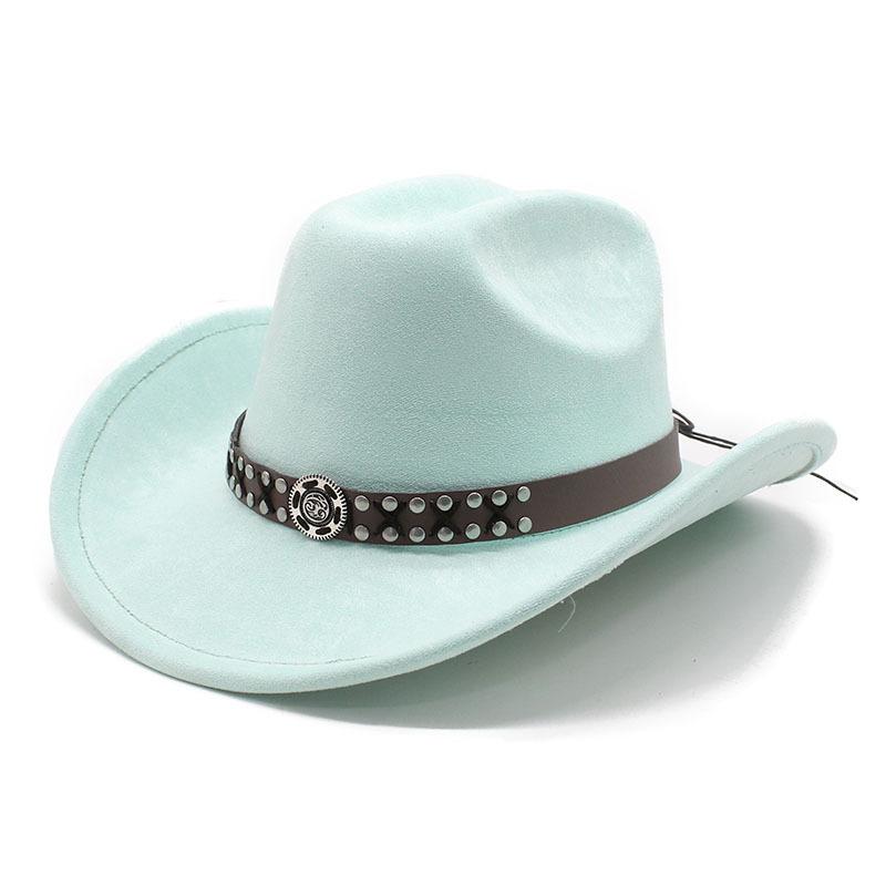 Suede Men'S And Women'S Woolen Denim Jazz Felt Hat Ethnic Style Decorative Curled Top Hat Tibetan Sunshade Sun Protection Hat