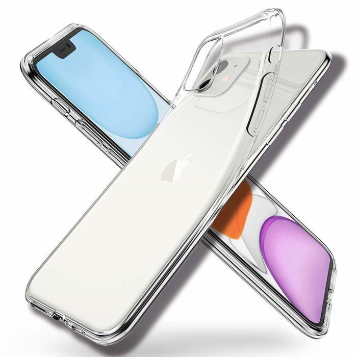 Case and Neck Strap for iPhone 11 - Transparent Soft TPU Adjustable Black Cord Phonillico®