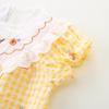 Newborn Girls' Plaid Romper - Summer Infant Bodysuit and Harem Jumpsuit