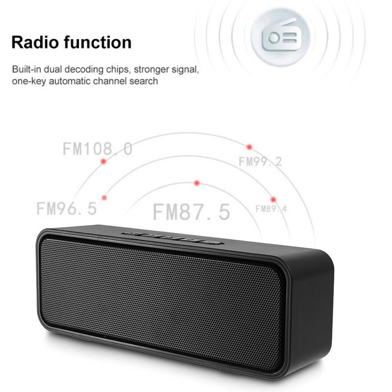 

Outdoor Multi-Function Bluetooth-compatible Speaker TWS FM Radio Loudspeaker Support TF Card U-Disk AUX Black