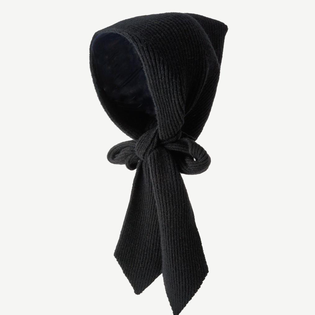 Japanese & Korean Style Layered Hat-Scarf-Shawl: Cozy Knitted Collar for Women's Winter Wear