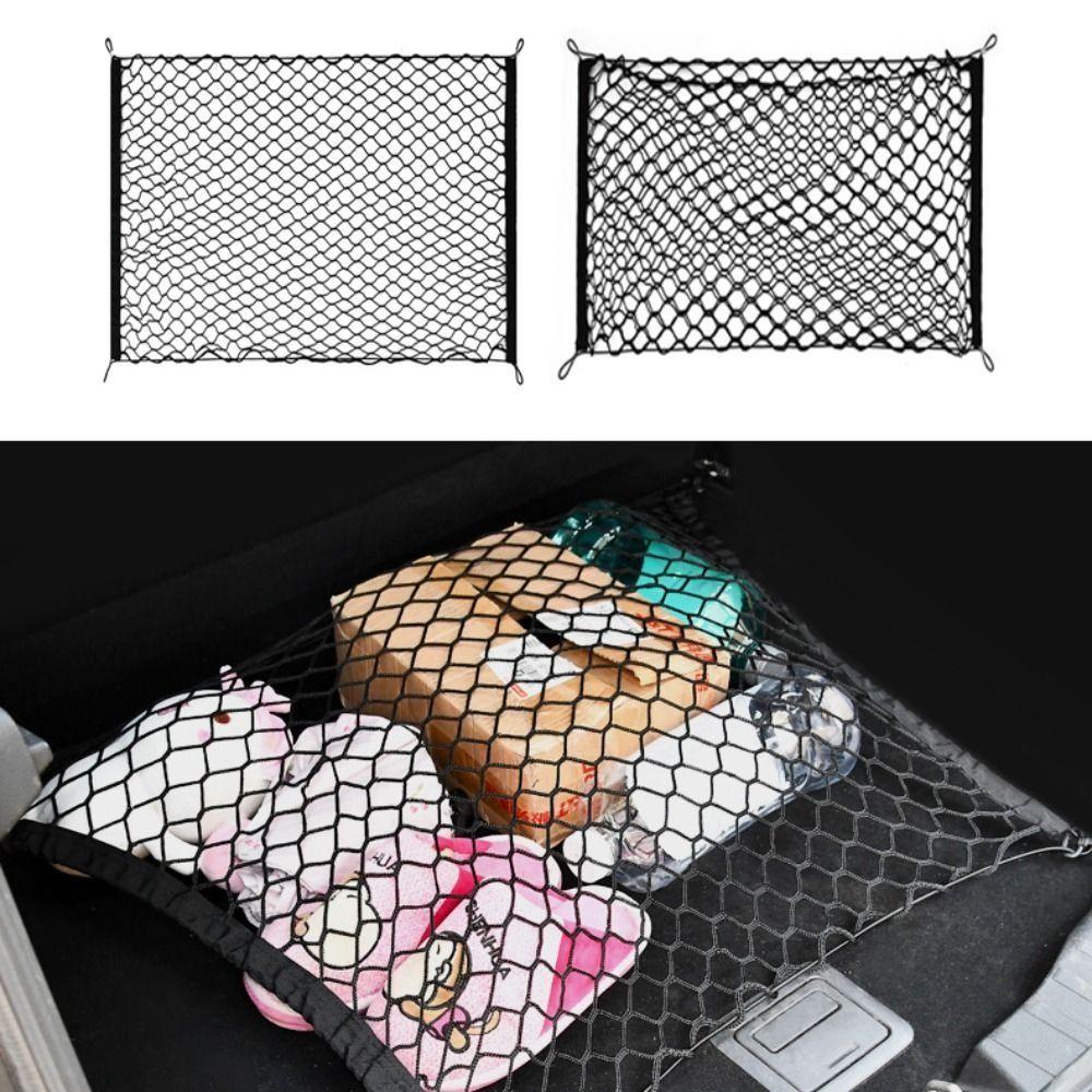 Double Layer Cargo Net Adjustable Car Mesh Storage Bag Luggage Mesh Net  Back Rear Seat