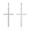 Zirkonkristall Kreuz Ohrringe Gothic Ohr Accessoire Personalisierter Kruzifix Hängeohrring Geschenk