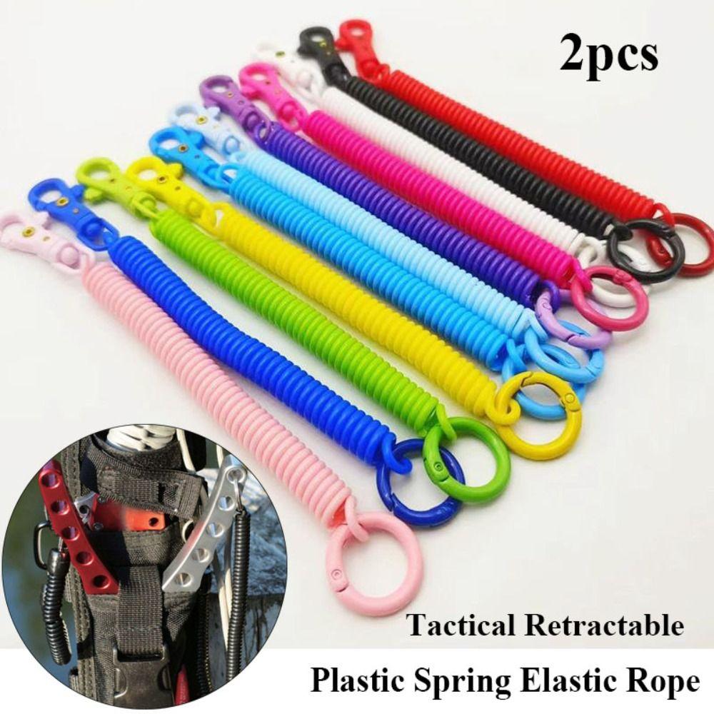 

2 шт. 10 цветов пластиковый телефон пружина тактический выдвижной брелок анти-потерянный брелок для пеших прогулок на открытом воздухе