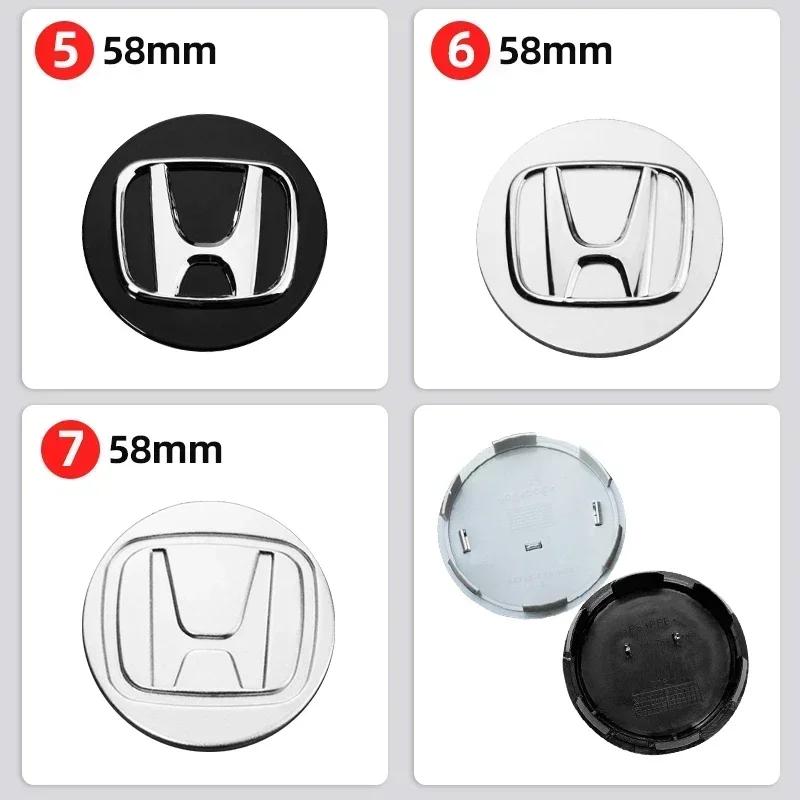 4pcs 58mm 69mm Car Wheel Center Hub Caps Cover For Honda Civic Fit Jazz Accord CRV HRV City Odyssey Passport Pilot Vezel Insight DS5