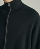 ROTEMBER Cotton Ribbed High-Neck Crop Zip-Up Knit [2 Colors]