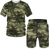 Summer Men's 3D Printed Leopard Print Sports Suit Fashion Versatile Trend Casual Breathable