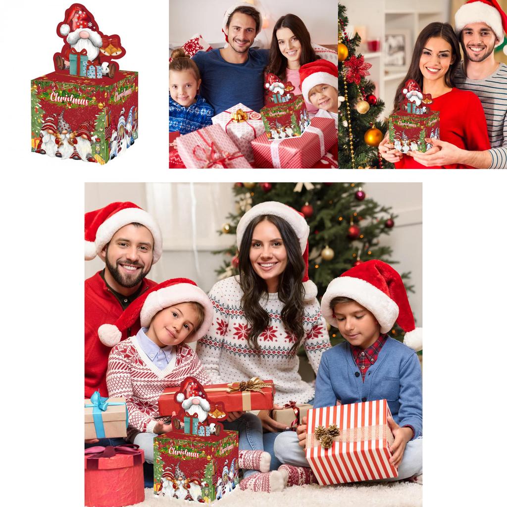 Christmas Party Decor Red Gift Box With Paper Material For Holiday Celebrations