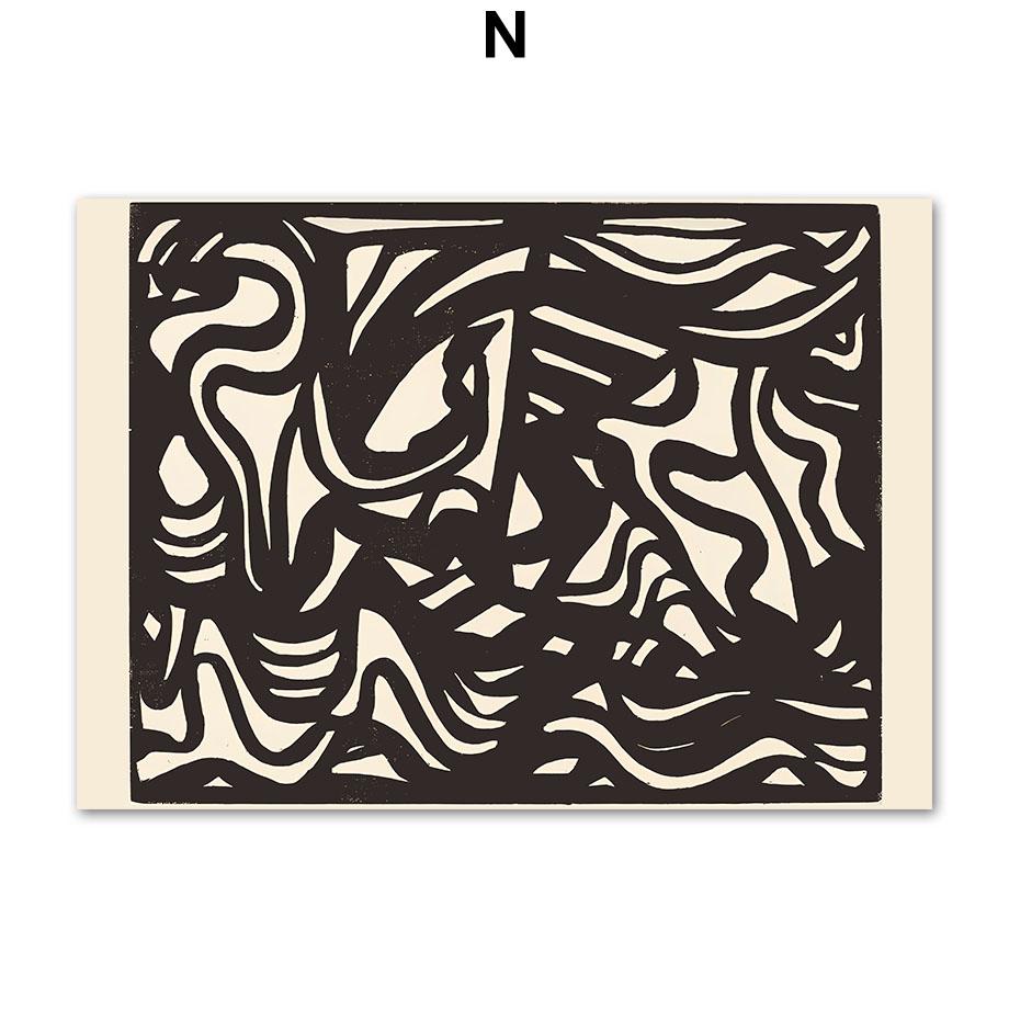 Abstract Bohemian Line Woman Leaf Vase Flower Mid Century Posters Canvas Painting Wall Art Print Picture Living Room Home Decor