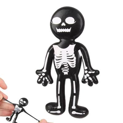Black Fidget Toys Halloween Stretchy Toy Mini Fidget Skeleton Stress Relief Squeeze Toys Safe Halloween Party Favor Decoration