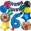 [Set Product] Number One Sentai Gojuger Balloons Birthday Decoration Big Number Balloon Blue Set Value Set (Number 6)