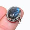 Natural Labradorite Gemstone 925 Solid Sterling Silver Jewelry Ring Size 7 V5h49