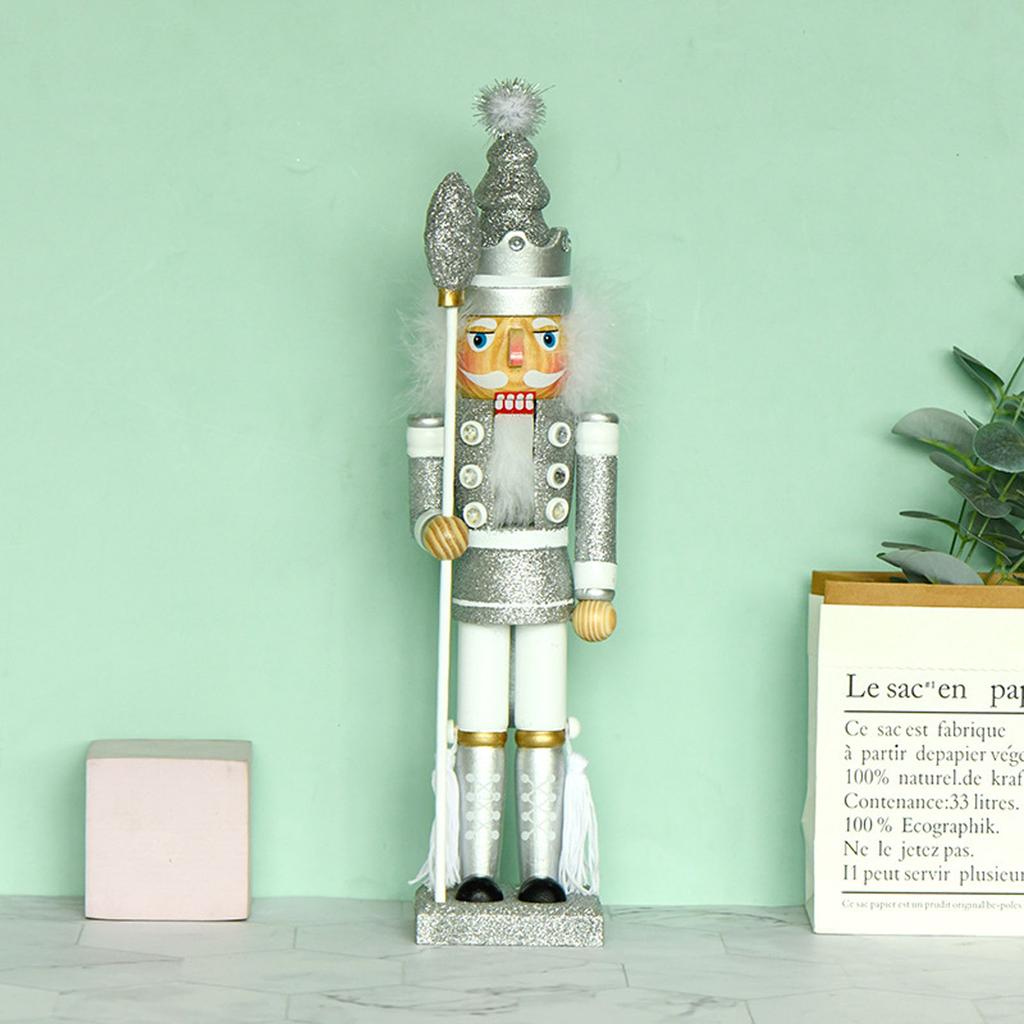 16 Inch Merry Christmas Decorations Nutcracker Figurine Wooden Soldier King Ornament for Indoor Winter Table Centerpiece
