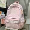 Schoolbag, Japanese-style girl's polka dot backpack, women's large capacity lightweight student backpack, cute cartoon new versatile backpack
