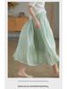 2025 Elegant Summer Gauze Midi Skirt - Romantic Luster, Solid Color, Slim Fit