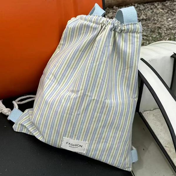 

WTEMPO Полосатый принтованный универсальный холщовый рюкзак, сумки для спорта на открытом воздухе, сумки для мам, вместительные легкие дорожные сумки на одно плечо 35*42 светло-синий