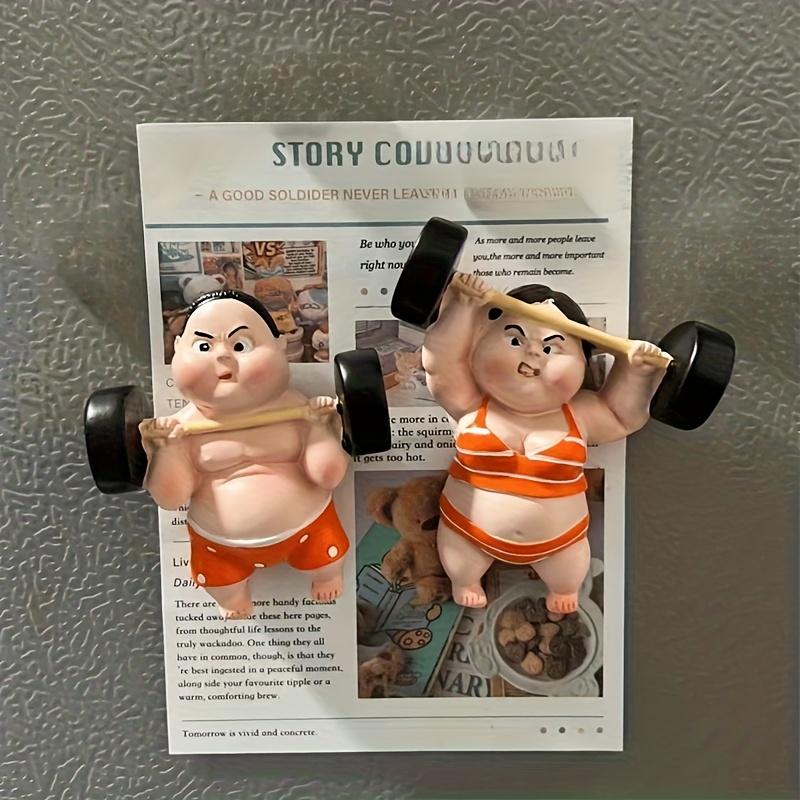 

2 шт. Хэллоуин, Рождество 3D Магниты на холодильник, Креативный спортивный дизайн с тяжелой атлетикой, Толстая гладкая смола, Кухонный декор