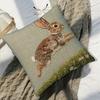 Vintage Inspired Rabbit Cushion Covers Chair Living Room Pillowcase Cozy Zipper Sofa Pillow Covers Bedroom Indoor Home Decor
