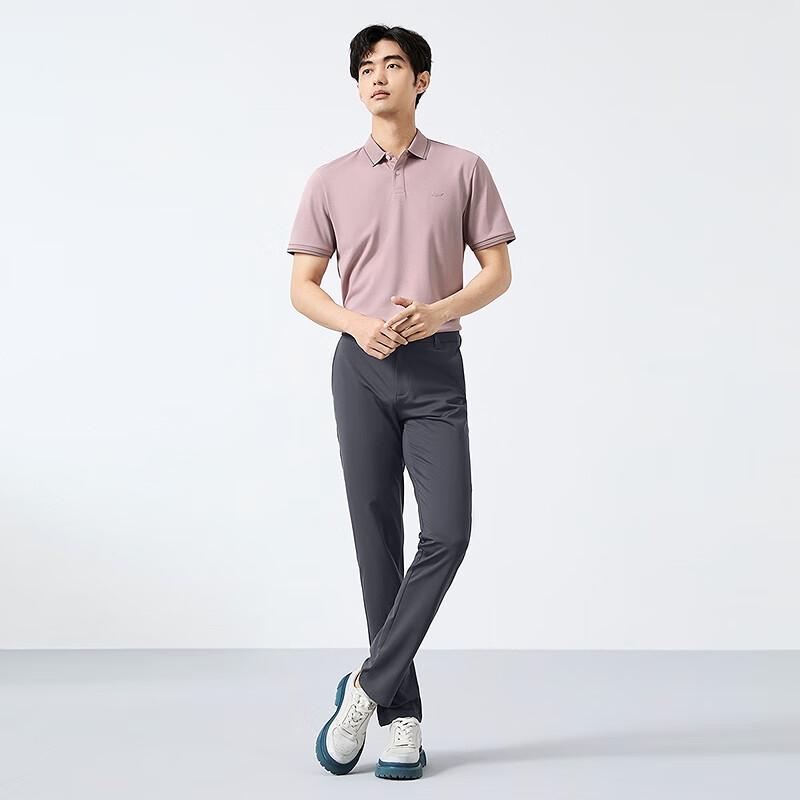 Qipai Men's Silk-Blend Short-Sleeve Polo Shirt