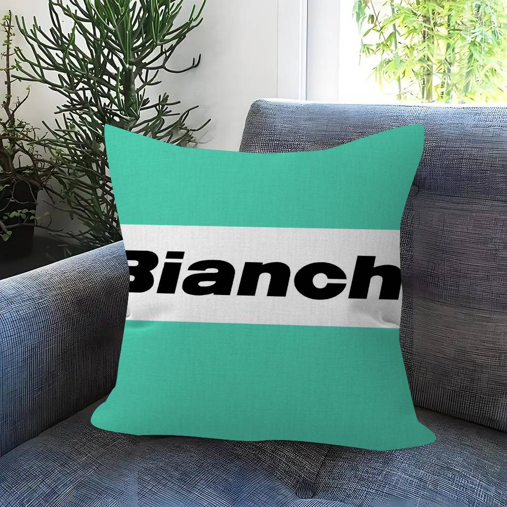 BBBianchiS Bike Logo   Cushion Cover Pillowcase Upholstery Sofa Throw Pillow Home Decor Pillowcas