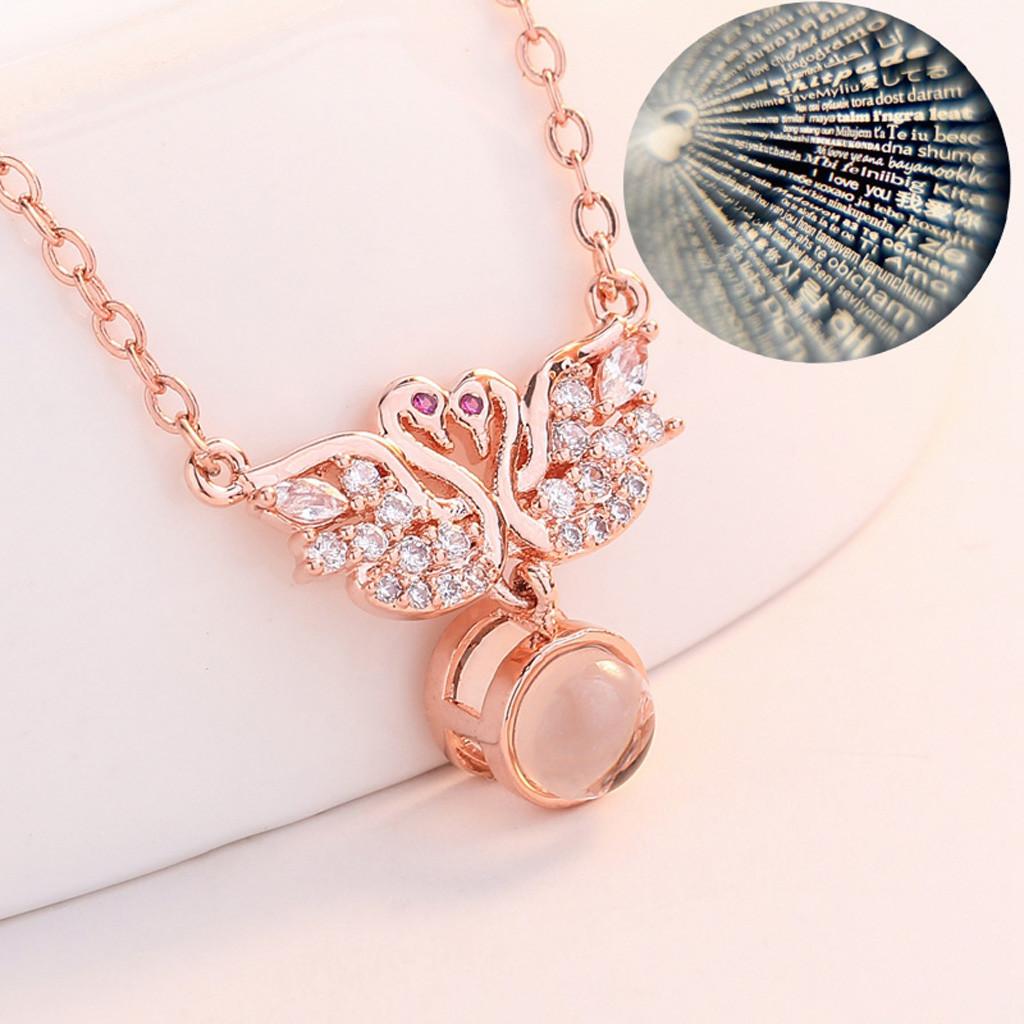 New 100 Languages I Love You Valentine's Day Present Memory Projection Necklace