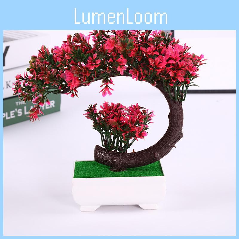 Pinus Hwangshanensis Plastic Bonsai Decorative Plant With Flower For Home Office Display