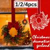 1/2/4Pcs Christmas Mini Wreaths Window Decorations Ribbon Bows Red Fruits Christmas Nee Year Party Home Decorations Ornament